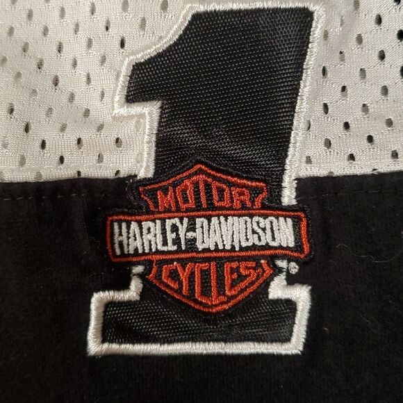 Harley Davidson Racing Short Sleeve Jersey Patch T-Shirt Tee Shirt Large - Picture 3 of 10